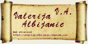 Valerija Albijanić vizit kartica